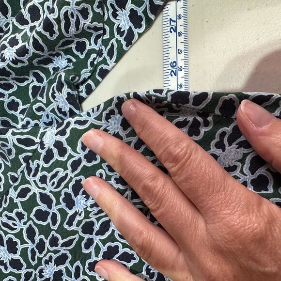 Lands' End Women's Floral V- Neck LS Supima Cotton T-Shirt Blue Size 2X Stretch - Picture 8 of 10